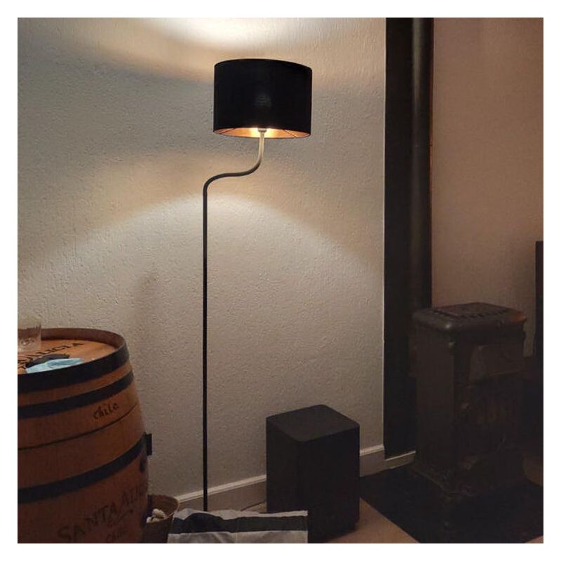 Lampadaire moderne noir, Jeany, avec interrupteur