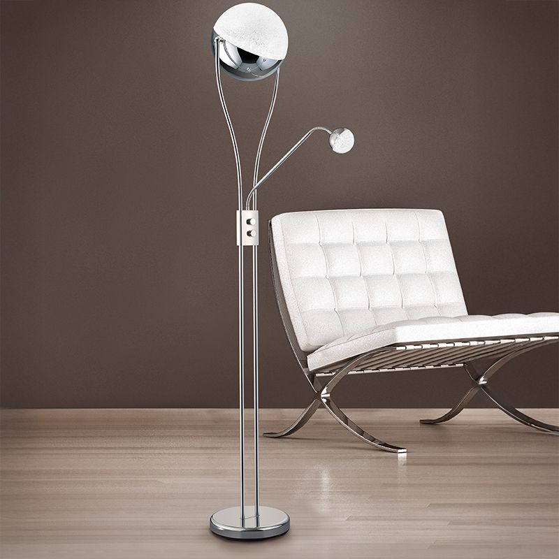 Lampadaire rétro chromé, Xelly, 22W, 3000K LED, avec interrupteur