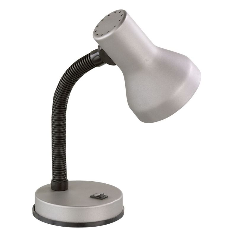 Lampe de bureau en plastique grise, Lagos, avec interrupteur Lampe de bureau en plastique grise, Lagos, avec interrupteur