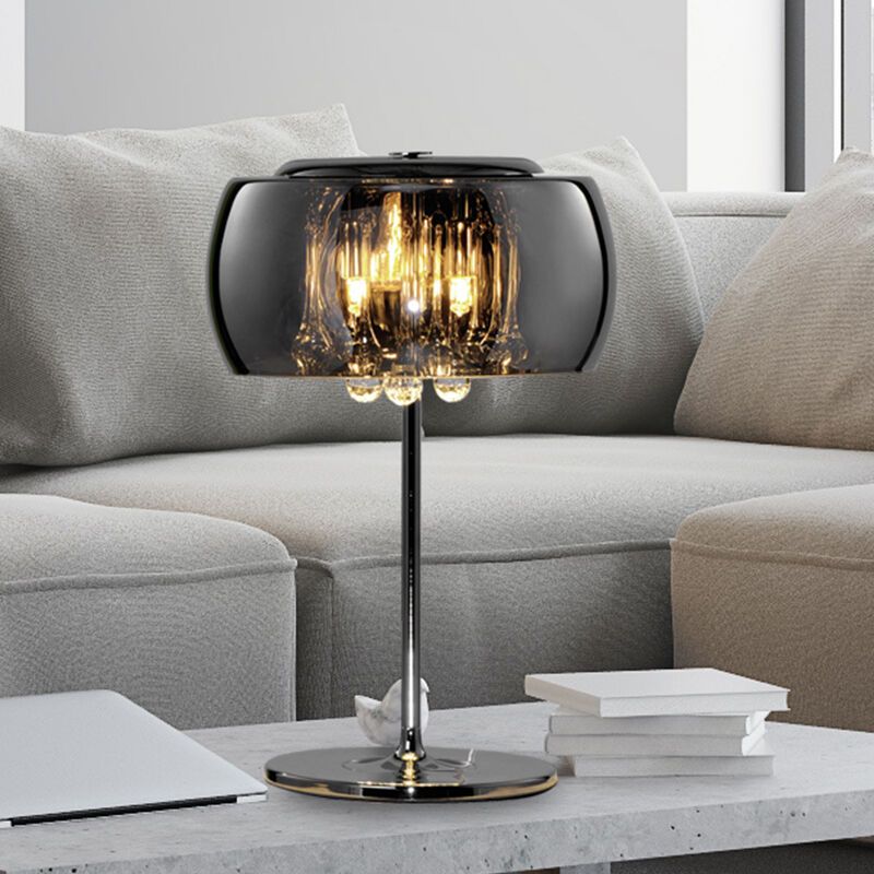 Lampe de table moderne chromée, Capucine, avec interrupteur