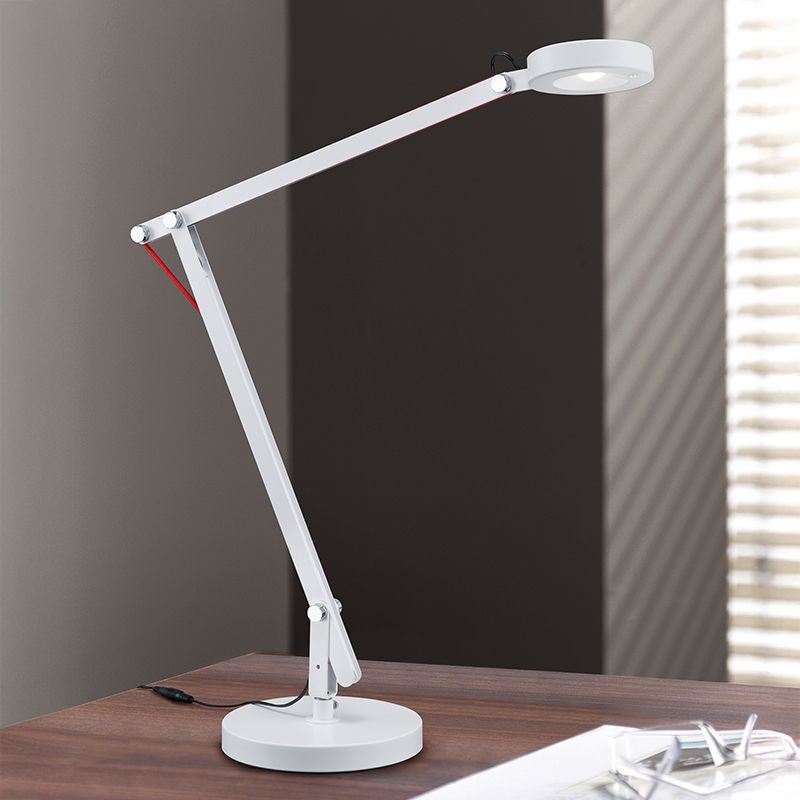 Lampe de table moderne blanche, Pardoes, 5W, 3000K LED, avec interrupteur Lampe de table moderne blanche, Pardoes, 5W, 3000K LED, avec interrupteur