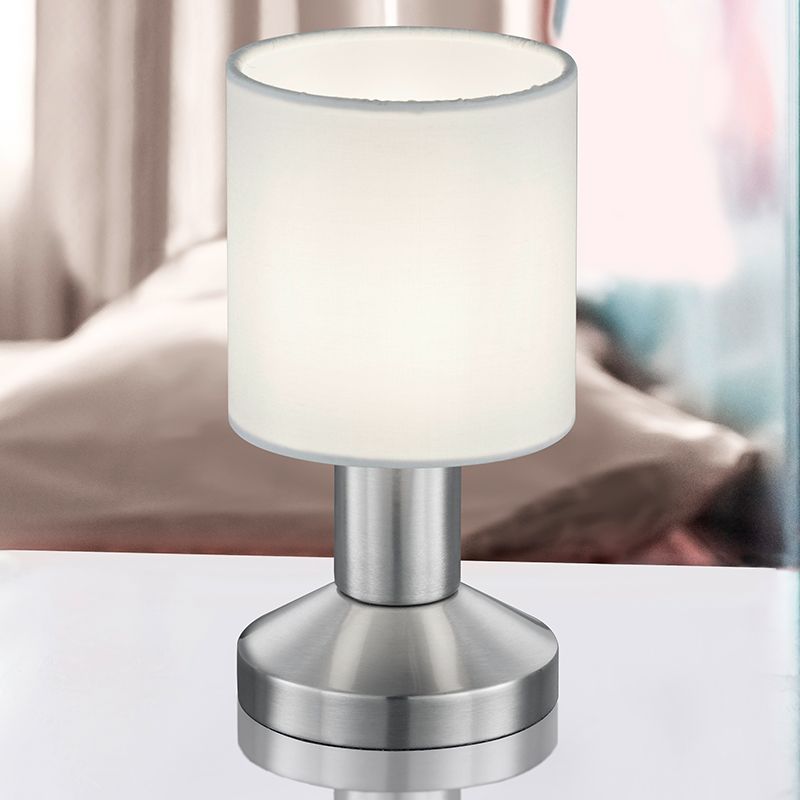 Lampe de table en métal nickel, Nordby, avec interrupteur