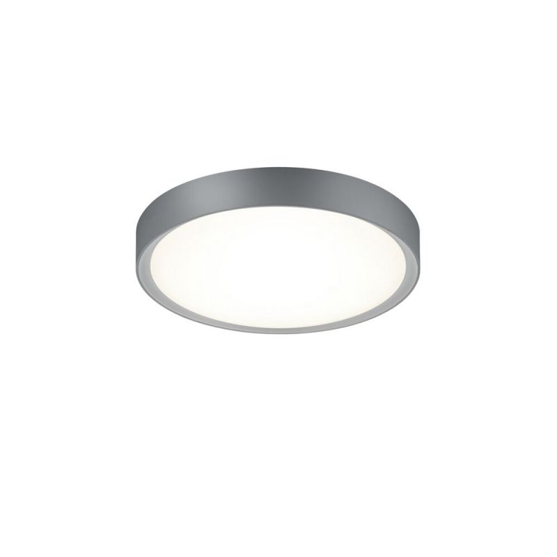 Plafonnier salle de bain en plastique argenté, Evelina, 18W, 3000K LED, IP44