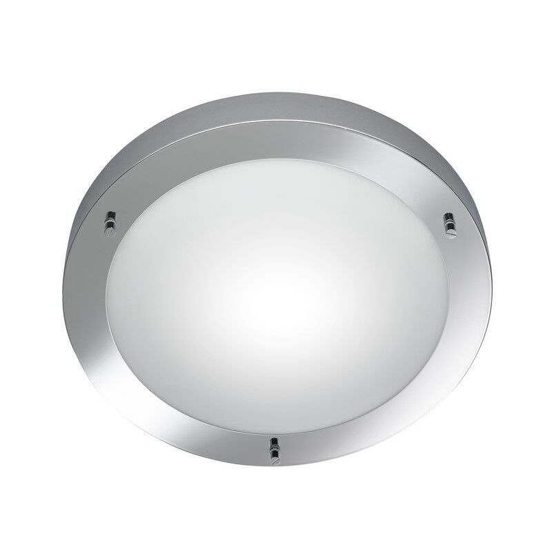 Plafonnier salle de bain en verre nickel, Hadleigh, IP44 Plafonnier salle de bain en verre nickel, Hadleigh, IP44