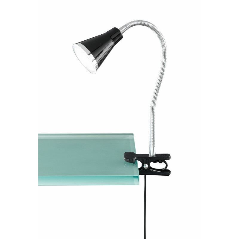 Spot à pince en plastique noir, Taimi, 3,8W, 3000K LED, avec interrupteur Spot à pince en plastique noir, Taimi, 3,8W, 3000K LED, avec interrupteur
