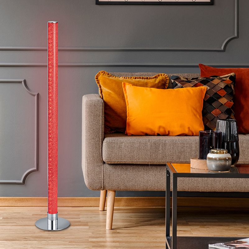 Lampadaire moderne chromé, Vacio, 10W, 3000K LED, avec télécommande Lampadaire moderne chromé, Vacio, 10W, 3000K LED, avec télécommande