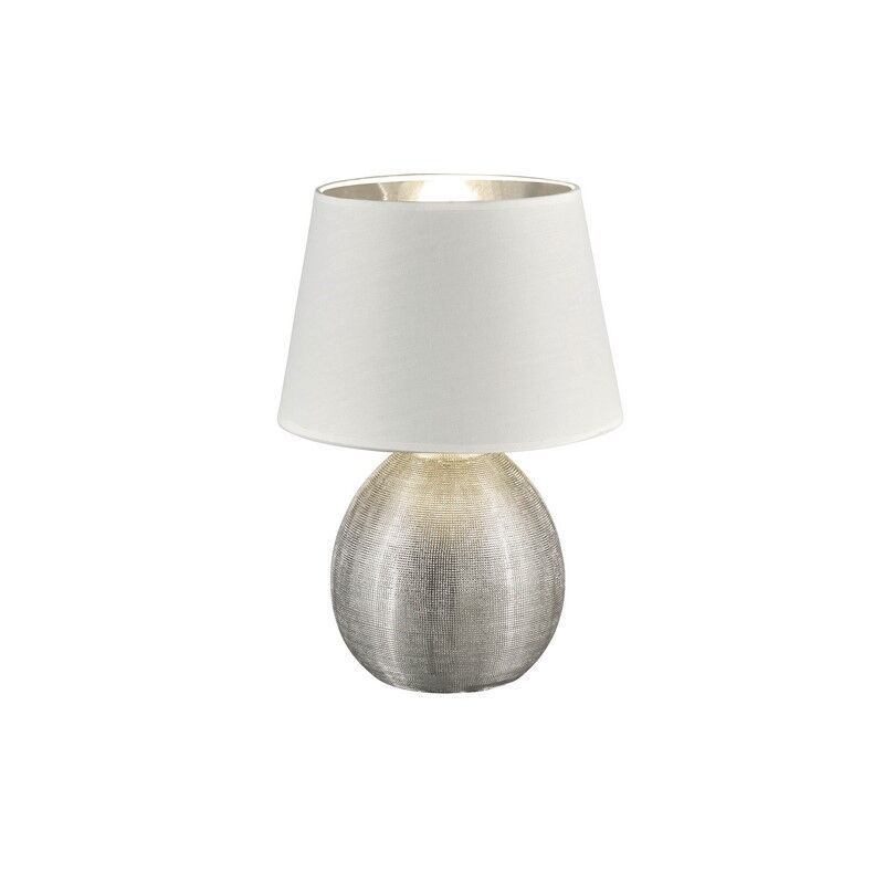 Lampe de table en céramique argentée, Yet, avec interrupteur Lampe de table en céramique argentée, Yet, avec interrupteur