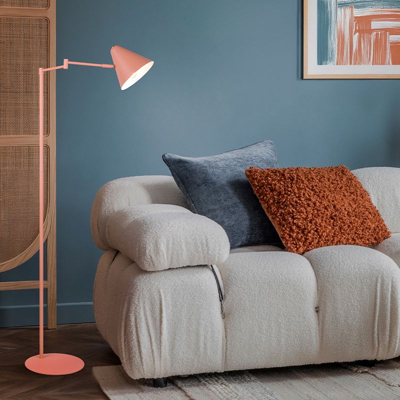 Lampadaire moderne orange, Jille, avec interrupteur