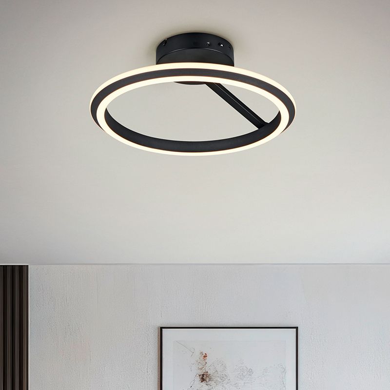Plafonnier moderne noir, Jiry, 34W, white switch LED, gradable en 3 étapes