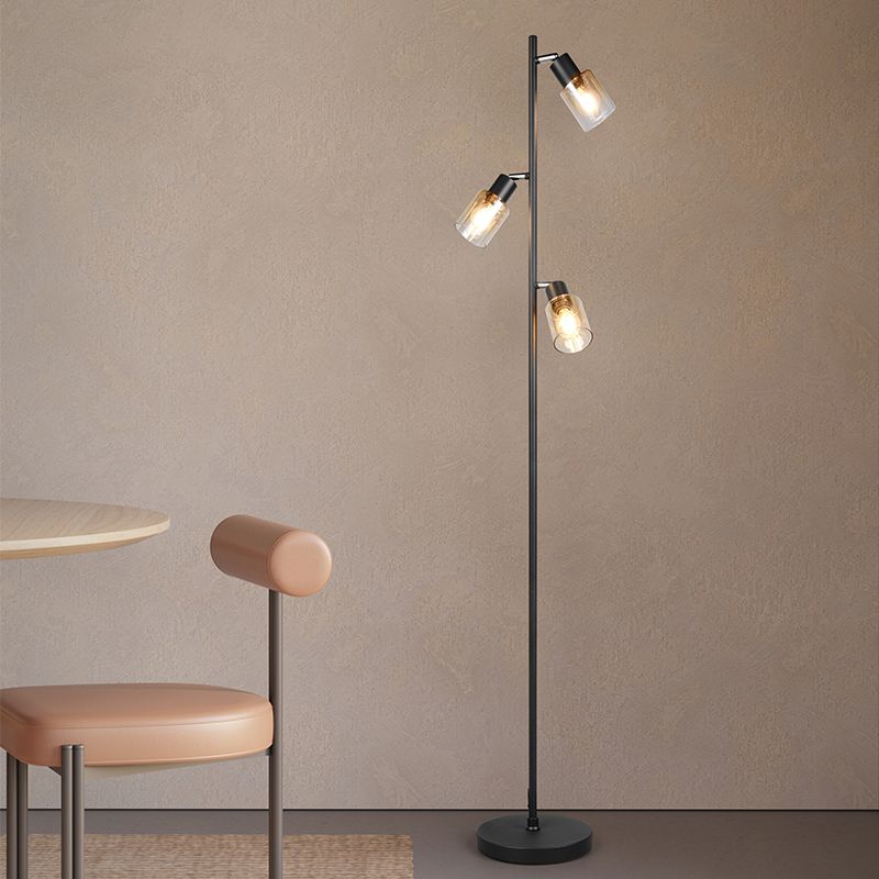 Lampadaire moderne noir, Constantijn, avec interrupteur Lampadaire moderne noir, Constantijn, avec interrupteur
