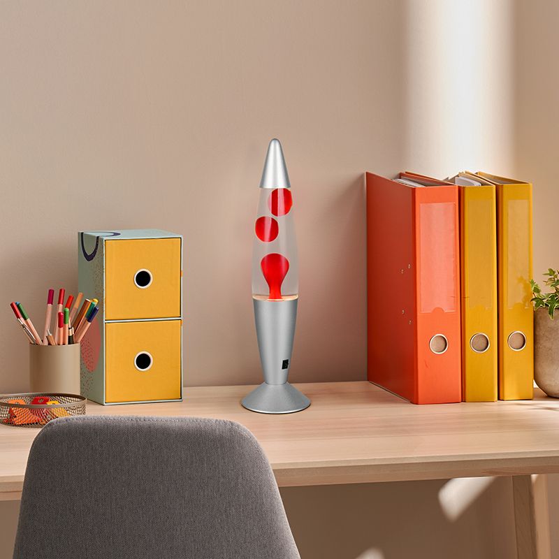 Lampe à lave en verre rouge, Coert, 21W, 3000K LED, avec interrupteur Lampe à lave en verre rouge, Coert, 21W, 3000K LED, avec interrupteur