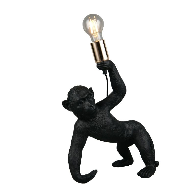 Lampe de table en plastique noire, Macaca