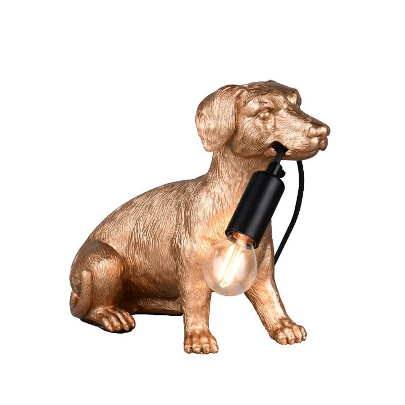 Lampe de table en plastique dorée, Doggo