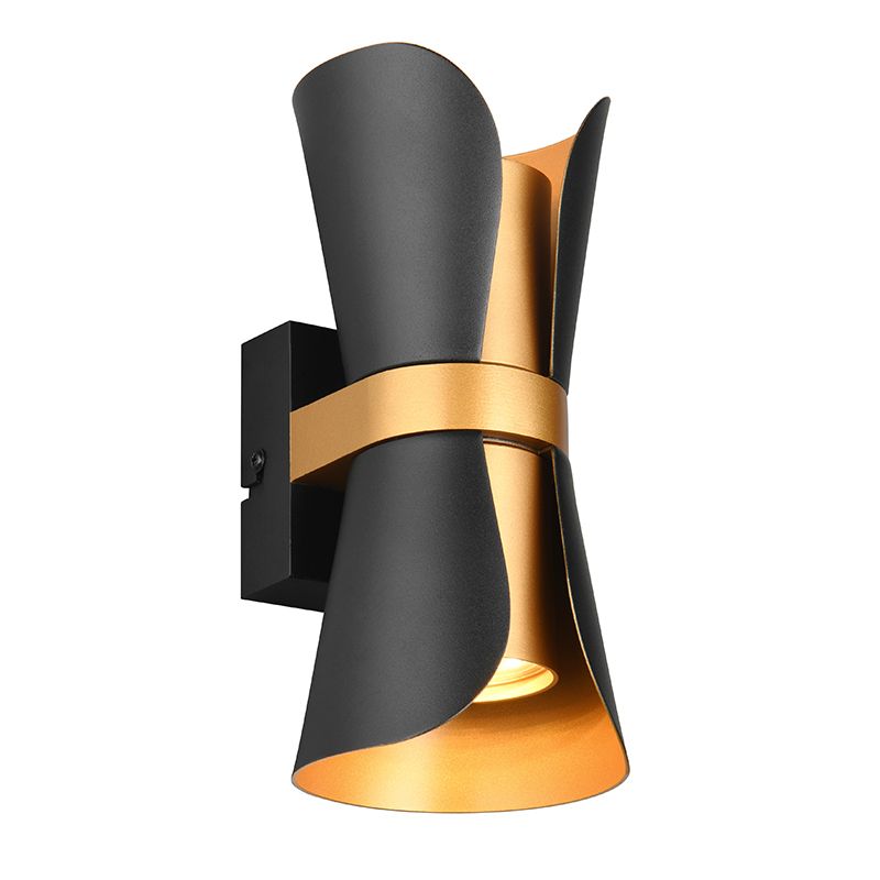 Applique murale design noire, Suad, avec interrupteur