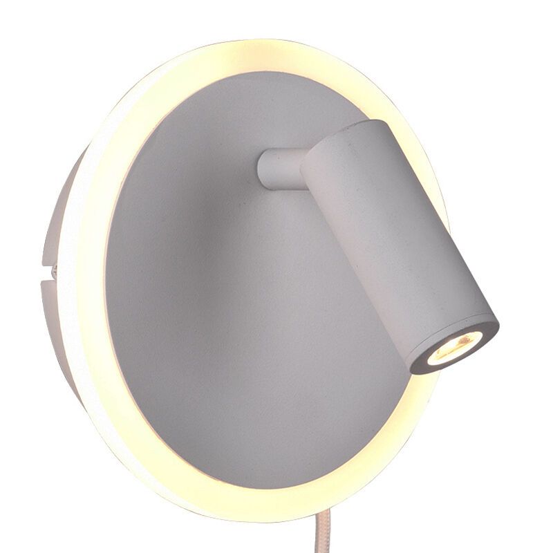 Applique murale moderne blanche, Sirias, 5W, 3000K LED, avec interrupteur Applique murale moderne blanche, Sirias, 5W, 3000K LED, avec interrupteur