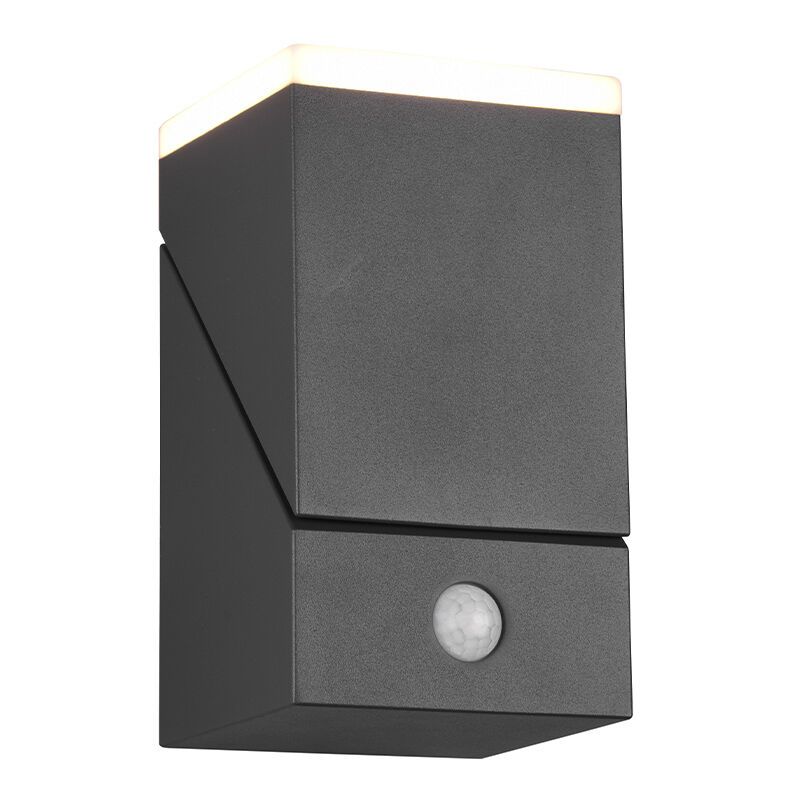 Applique extérieur avec détecteur de mouvement moderne anthracite, Liron, 7W, 3000K LED, IP54