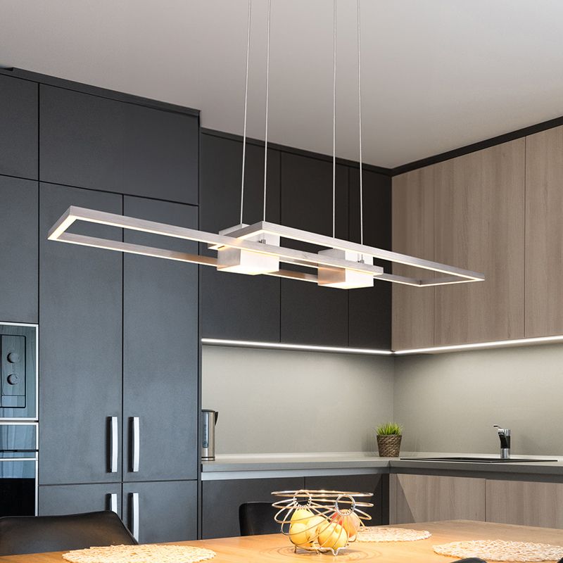 Suspension design nickel, Sohaib, 37W, blanc chaud à froid réglable LED, gradable en 3 étapes Suspension design nickel, Sohaib, 37W, blanc chaud à froid réglable LED, gradable en 3 étapes