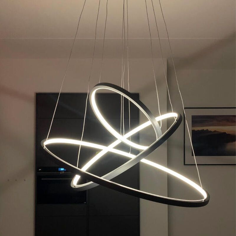 Suspension moderne anthracite, Harold, 80W, RGBW LED, avec télécommande