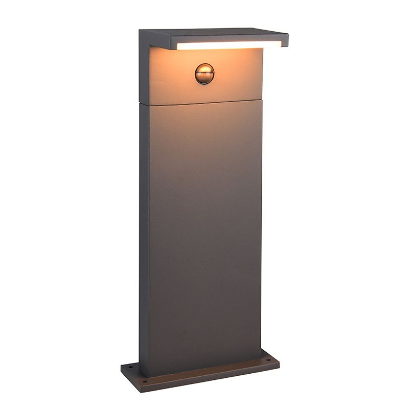 Lampadaire extérieur avec détecteur de mouvement moderne anthracite, Patrique, IP54