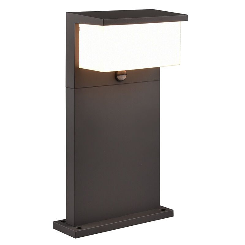 Lampadaire extérieur avec détecteur de mouvement moderne anthracite, Slimane, 13W, 3000K LED, IP54
