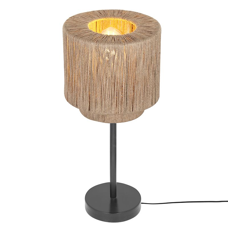 Lampe de table rustique beige, Rinus