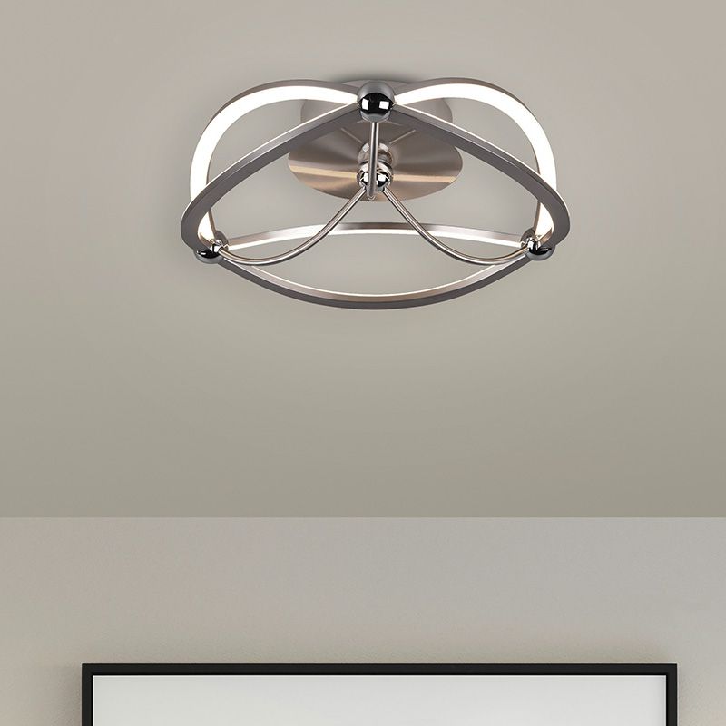 Lampe plafond moderne nickel, Remy, 20W, 3000K LED