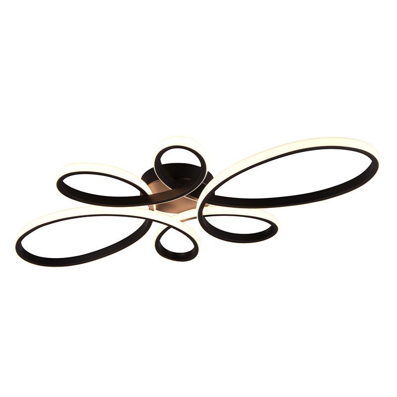 Plafonnier design noir, Vikash, 32W, 3000K LED, gradable en 3 étapes