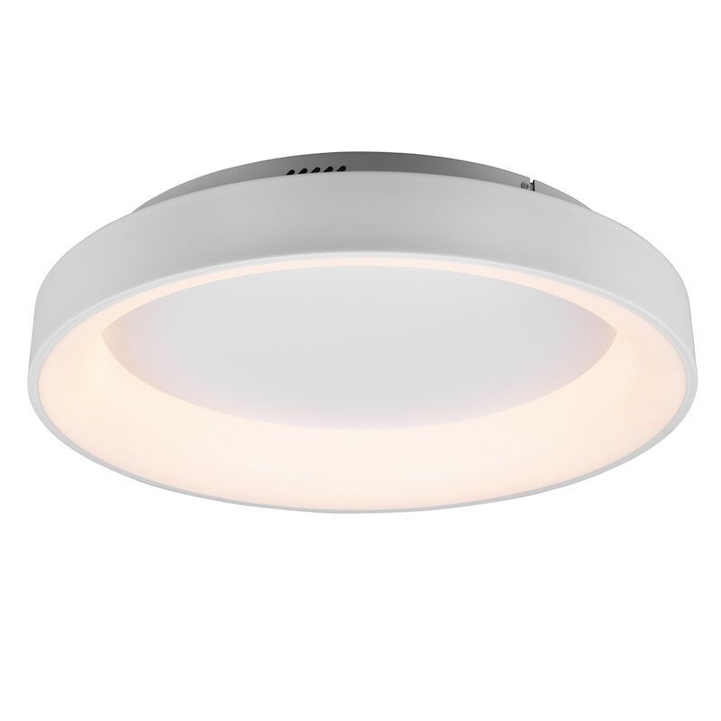 Lampe plafond moderne blanche, Jered, 48W, blanc chaud à froid réglable LED, avec télécommande