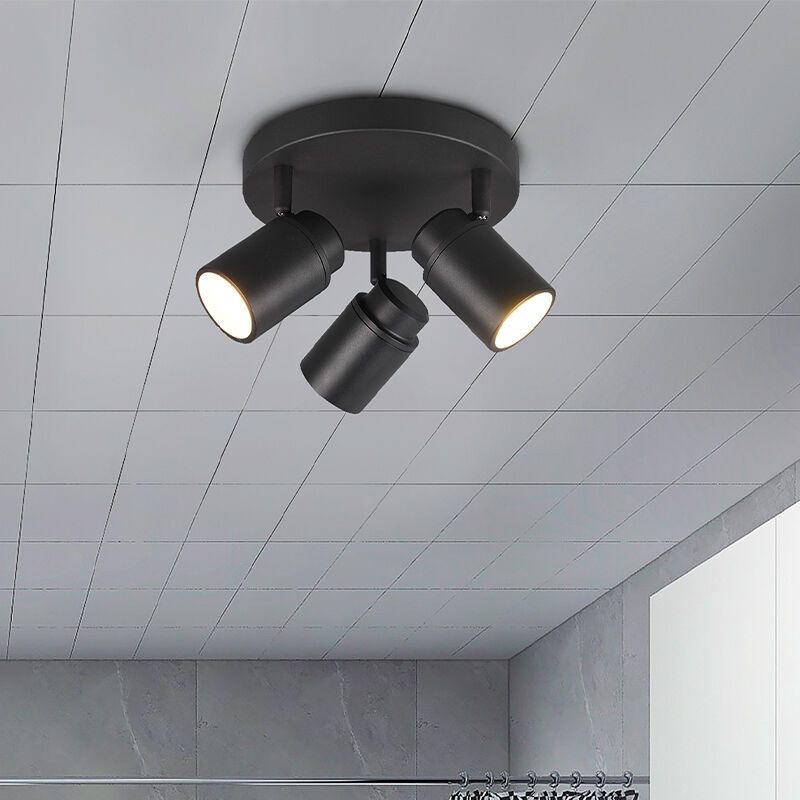 Spot plafond salle de bain moderne noir, Nelis, IP44 Spot plafond salle de bain moderne noir, Nelis, IP44