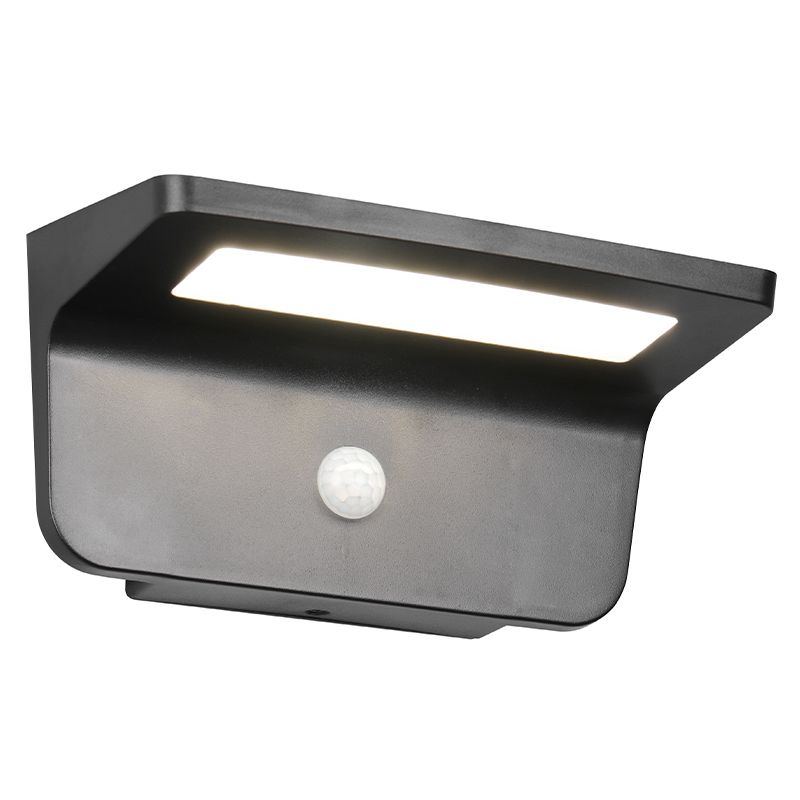 Applique solaire extérieur moderne noire, Mukaddes, 8W, 4000K LED, IP44