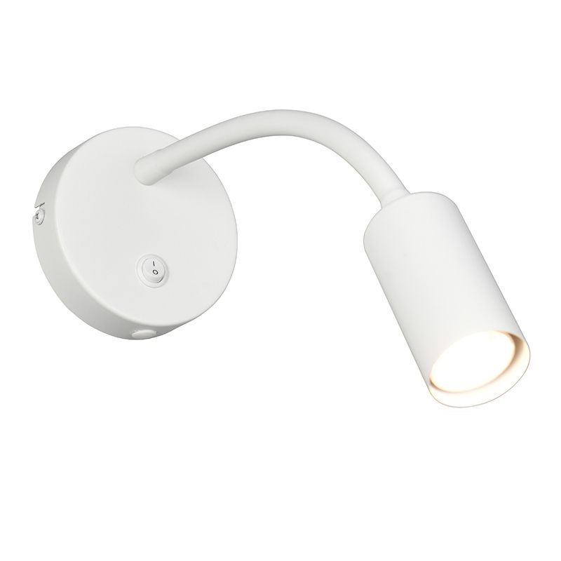 Applique murale moderne blanche, Suradj, avec interrupteur