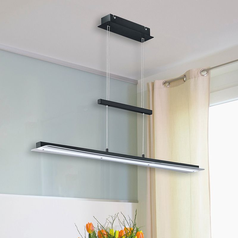 Suspension moderne noire, Port, 18W, blanc chaud à froid réglable LED