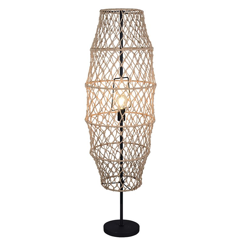 Lampadaire rustique marron, Liduina, avec interrupteur Lampadaire rustique marron, Liduina, avec interrupteur