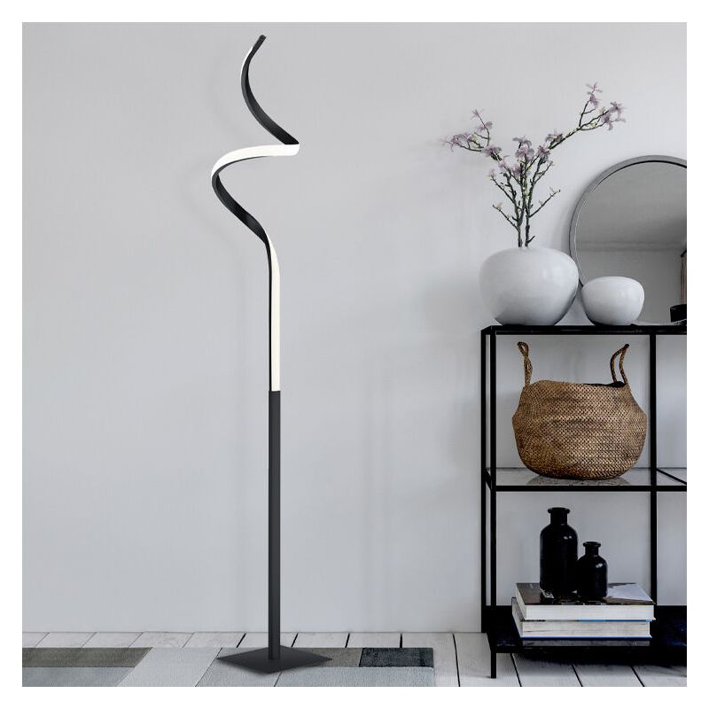Lampadaire moderne noir, Aby, 11W, 3000K LED, avec variateur tactile