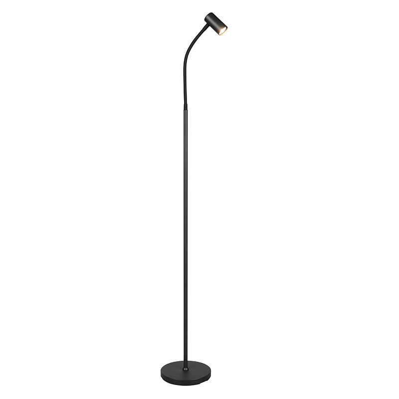 Lampadaire moderne noir, Suradj, avec interrupteur