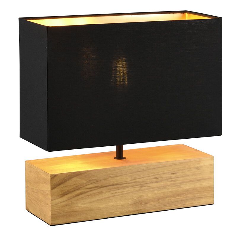 Lampe de table en bois marronne, Job, avec interrupteur Lampe de table en bois marronne, Job, avec interrupteur
