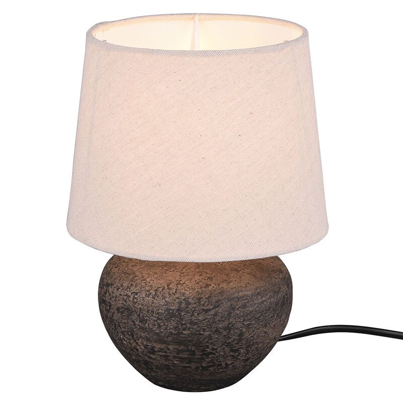 Lampe de table en céramique marronne, Ulo, avec interrupteur Lampe de table en céramique marronne, Ulo, avec interrupteur