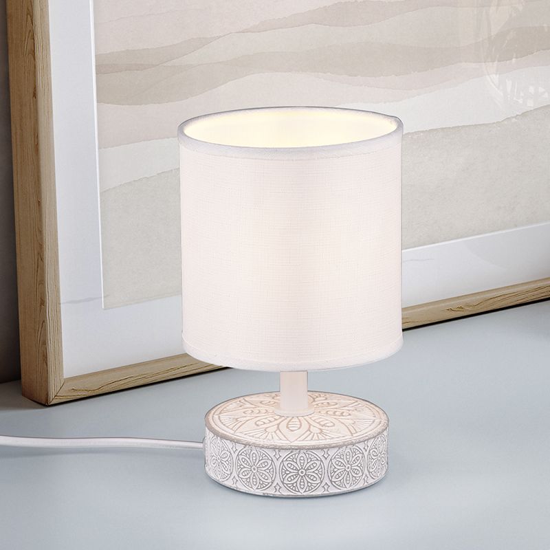Lampe de table en céramique blanche, Lola, avec interrupteur Lampe de table en céramique blanche, Lola, avec interrupteur