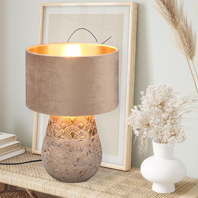 Lampe de table orientale grise, Selim, avec interrupteur