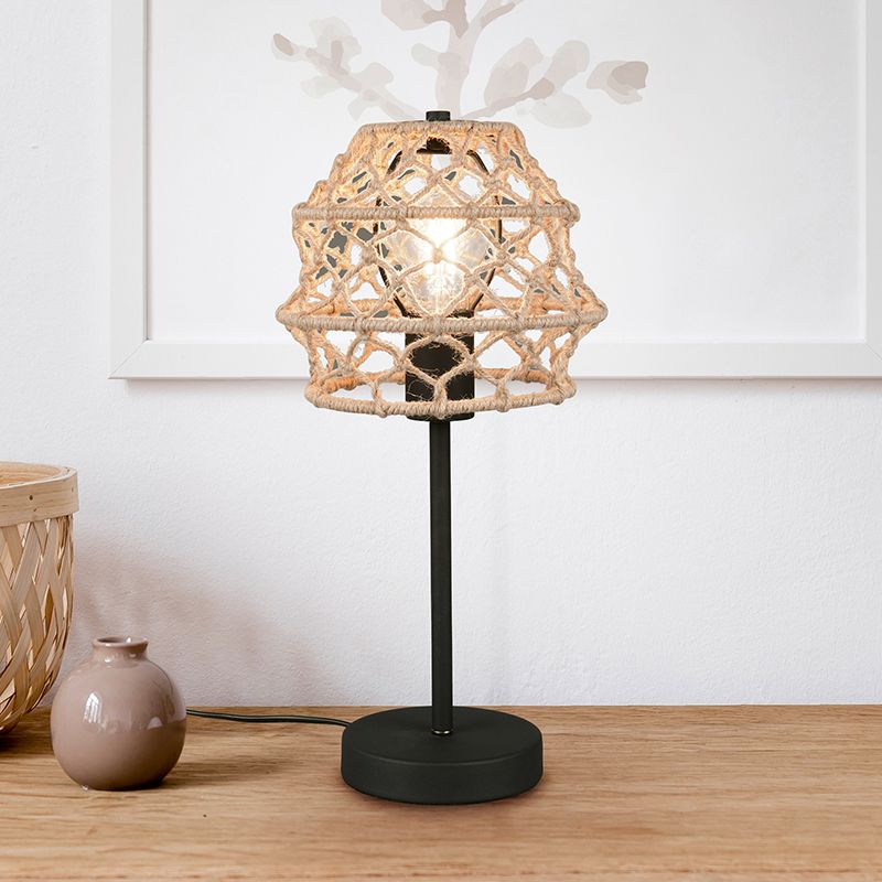 Lampe de table rustique marronne, Liduina, avec interrupteur Lampe de table rustique marronne, Liduina, avec interrupteur