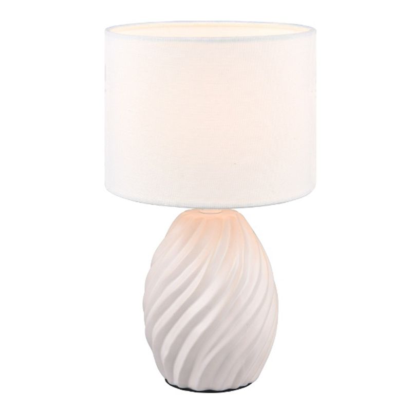 Lampe de table rétro blanche, Roeland, avec interrupteur Lampe de table rétro blanche, Roeland, avec interrupteur