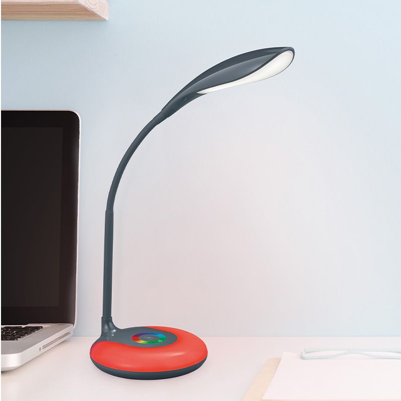 Lampe de bureau moderne anthracite, Zetan, 3W, RGBW LED, avec variateur tactile