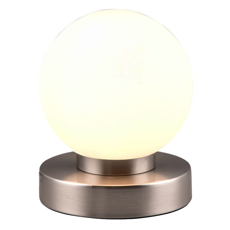 Lampe de table en métal nickel, Serdal, avec interrupteur