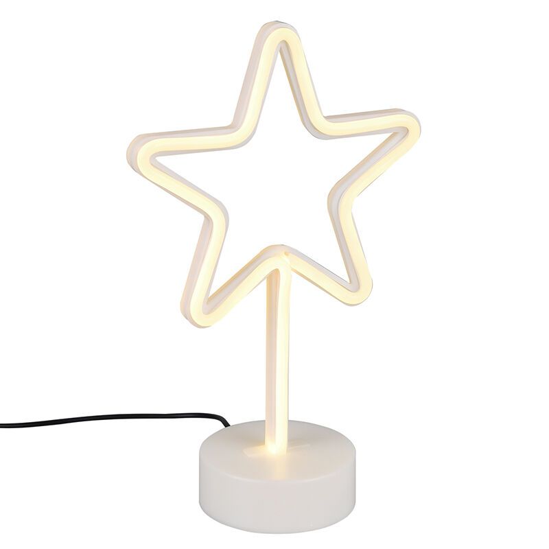 Lampe de table pour enfants en plastique blanche, Sario, 1W, 3000K LED
