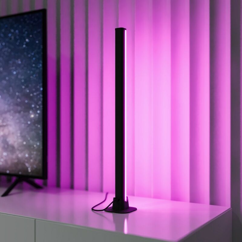 Lampe de table moderne noire, Wissal, 5W, RGB LED, avec télécommande