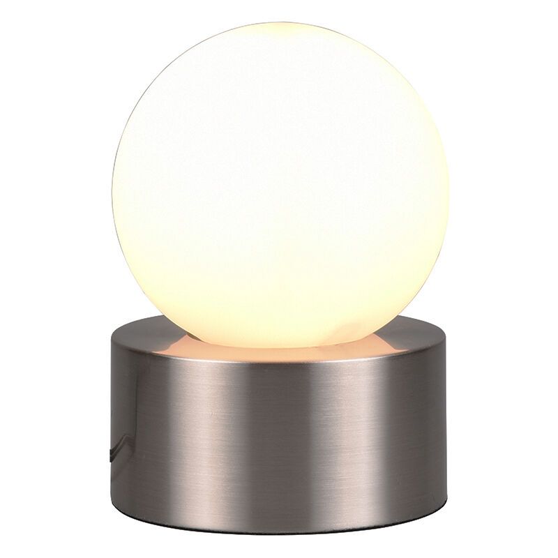 Lampe de table moderne nickel, Mirjam, avec interrupteur Lampe de table moderne nickel, Mirjam, avec interrupteur