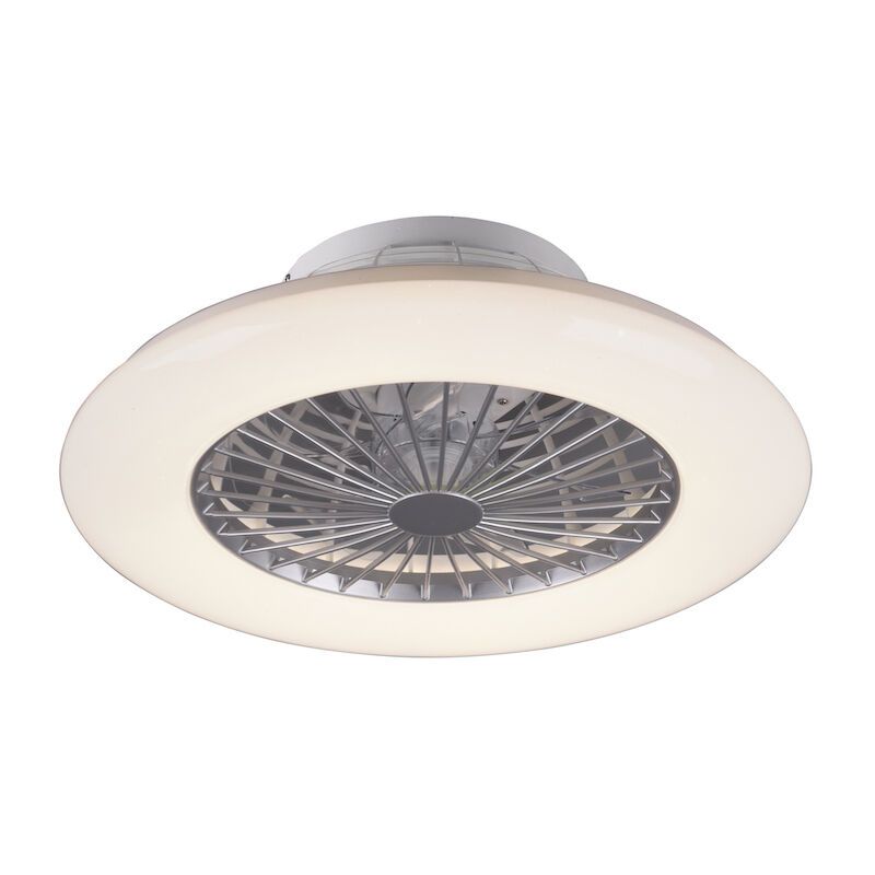 Ventilateur de plafond moderne gris, Damyan, 30W, blanc chaud à froid réglable LED, avec télécommande