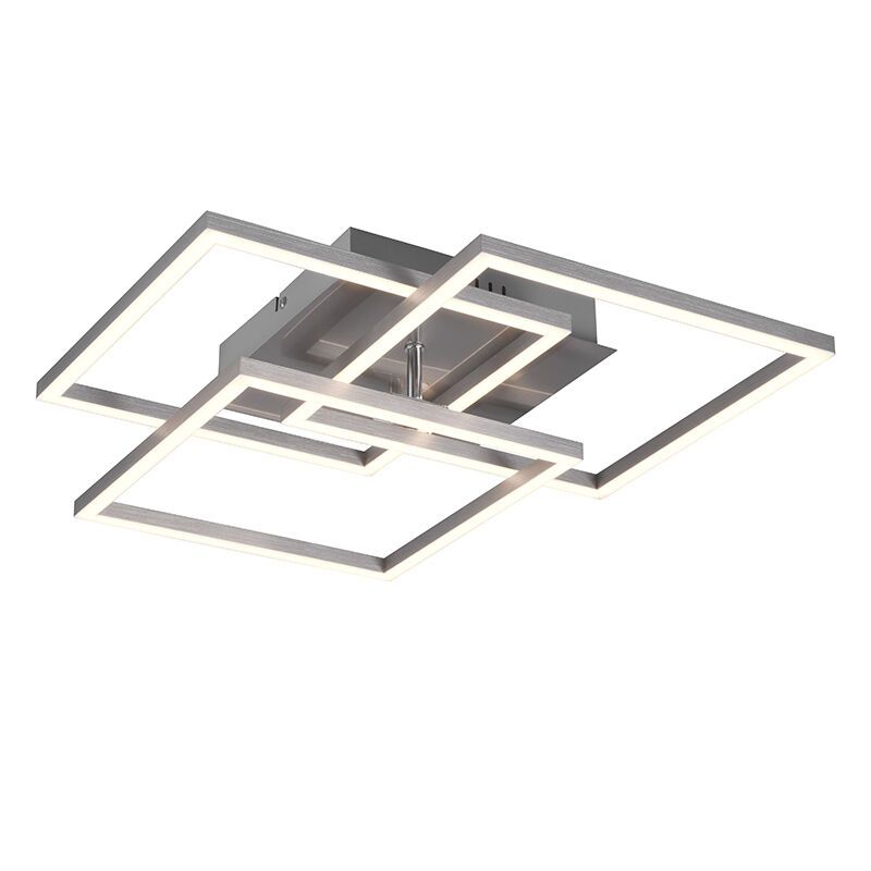Lampe plafond moderne nickel, Bibiana, 28W, blanc chaud à froid réglable LED, avec télécommande Lampe plafond moderne nickel, Bibiana, 28W, blanc chaud à froid réglable LED, avec télécommande