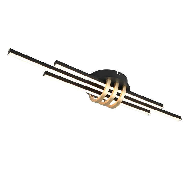 Lampe plafond moderne noire, Saloua, 20W, 3000K LED, gradable en 3 étapes