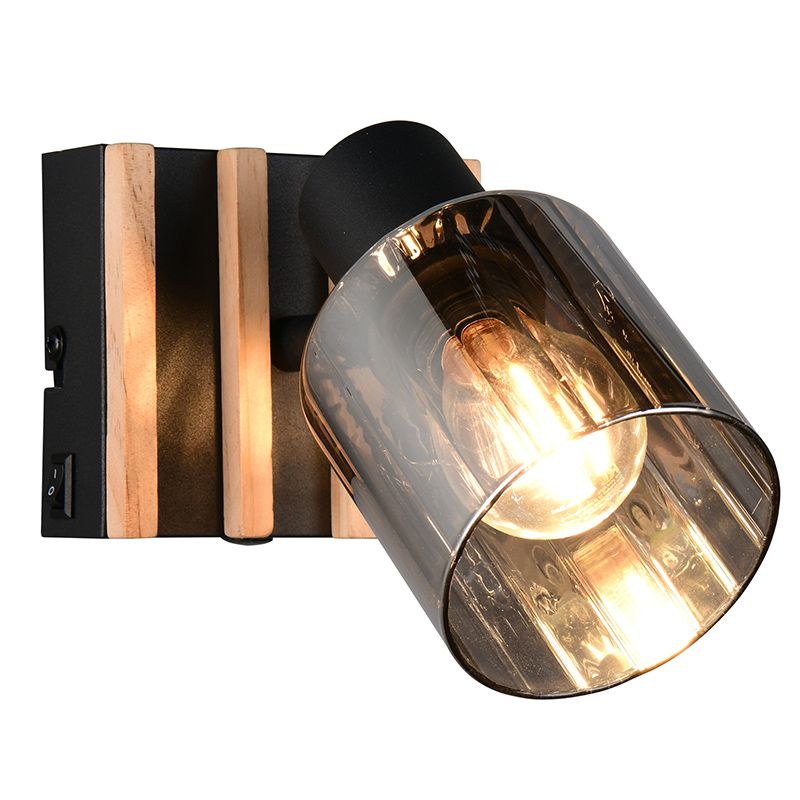 Spot mural moderne noir, Steije, avec interrupteur Spot mural moderne noir, Steije, avec interrupteur